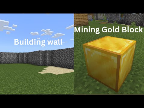 Minecraft series #3 Buidling a wall around the Village!