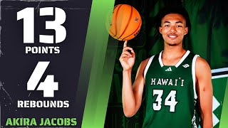 AKIRA JACOBS 13 PTS 4 REB【ハワイ大学のジェイコブス 晶は13得点、4リバウンドを獲得した】Hawai'i vs North Carolina