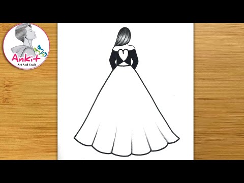 How to draw a girl Backside drawing | Easy drawing Step by step | Girl Drawing / Pencil Sketch