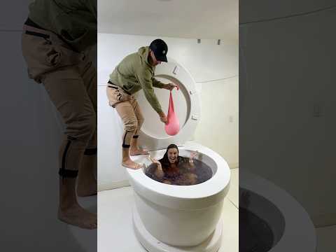 My ExBoyFriend PRANKED Me with a Giant Pink Balloon in the Giant Toilet #shorts