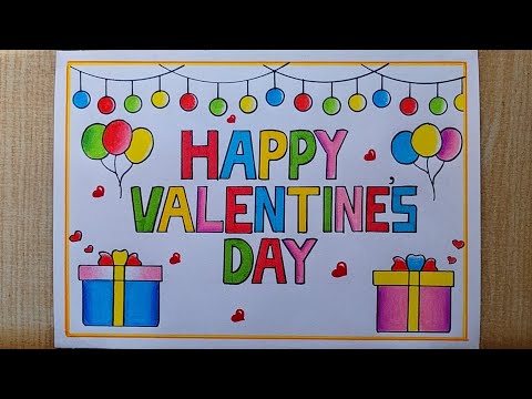 Valentine's Day Card drawing easy| Valentine's Special drawing| Happy Valentine's day drawing