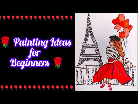 Painting ideas for beginners || Girl Painting 🎨