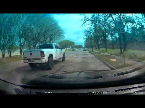 Angry Ram Truck blows other drivers damn nearly hit two vehicles before camera quit Sugar Land hwy 6