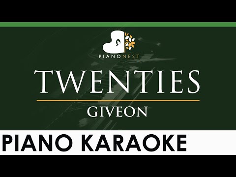 GIVEON - TWENTIES - LOWER Key (Piano Karaoke Instrumental)