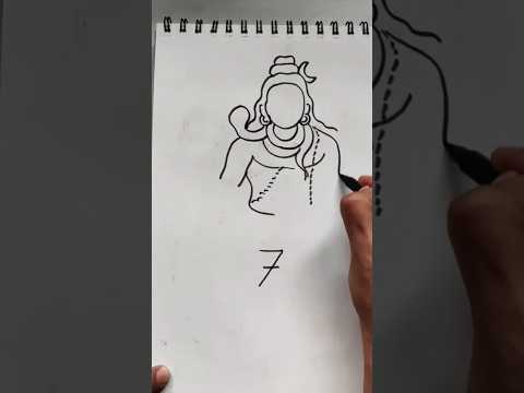 Quick simple and easy drawing of lord Shiva using number 3 and 7 / Mahadev Bholenath Shivshankar