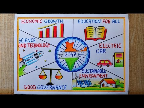 Viksit Bharat drawing easy| Viksit Bharat 2047 Poster Drawing| My Vision For India in 2047 Drawing