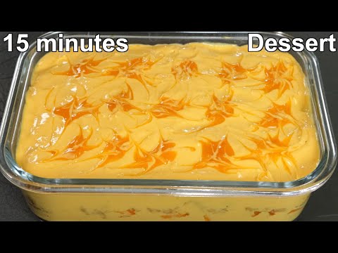 15 Minutes Mango Dessert Recipe | Homemade Mango Delight Easy and Quick