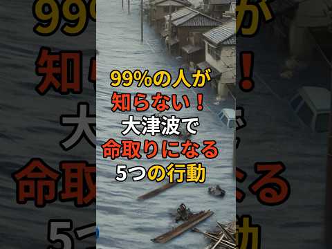 99%の人が知らない！大津波で命取りになる5つの行動 #南海トラフ #南海トラフ地震 #南海トラフ巨大地震 #津波 #備え #防災 #地震対策 #防災グッズ #備蓄 #地震