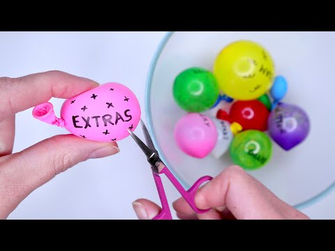 MAKING SLIME WITH MINI BALLOONS! Balloon popping balloon cutting