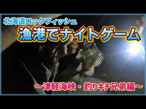 【北海道ロックフィッシュ】津軽海峡方面の漁港でナイトゲーム！～釣りキチ兄弟編～＜動画最後に次回予告あり＞