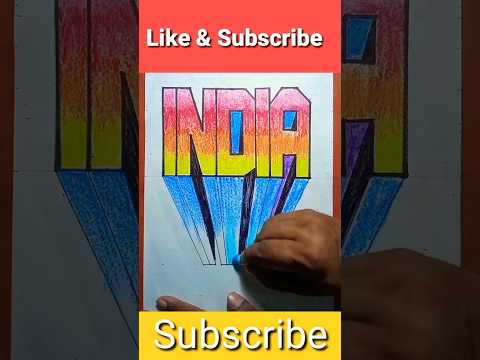 3d Letters drawing of India #calligraphyart #bharat #shortvideo #viral #jaihind #shorts