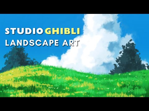 Studio Ghibli Style Landscape Painting on Procreate