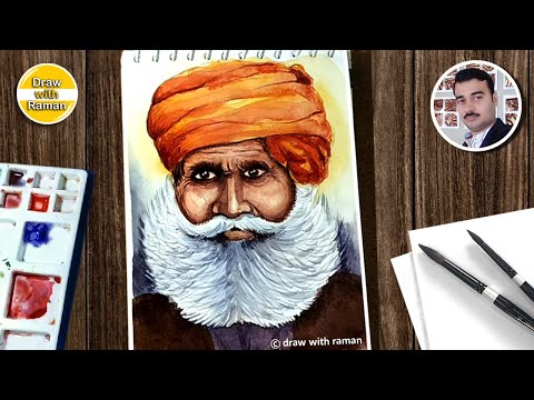 Watercolor portrait for beginners | Hindi Tutorial | Old Man painting