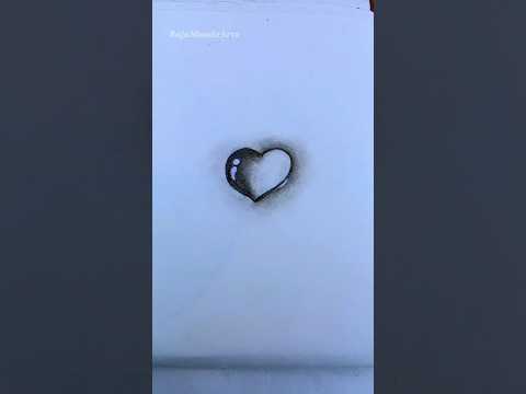 3D water heart drop drawing #shorts