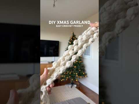 EASY CROCHET GARLAND (how cute is this?!)🥹💖 #christmastreedecoration #crochetforbeginners #garland