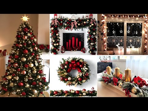 🎄+100 CHRISTMAS DECORATION IDEAS 2024 - RED AND GOLD CHRISTMAS DECORATIONS - CHRISTMAS TRENDS 2024 🎄