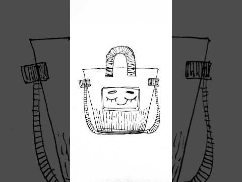 How to draw a handbag easy