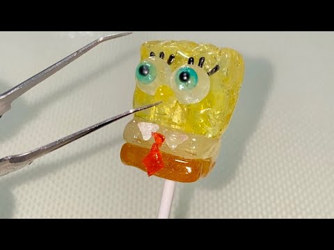 【Candy】How to make spongebob lollipop🍬