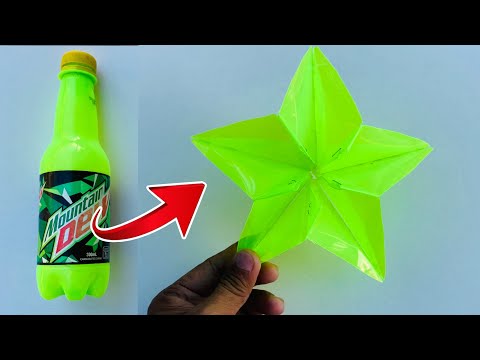 How to Make 3D Star with Plastic Bottle for Christmas Decoration | Star Lantern