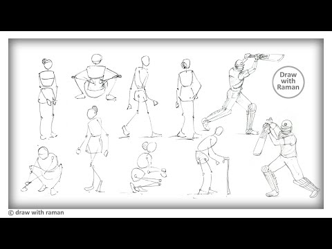 Human Figure Drawing for Beginners | How to make human figure tutorial in Hindi