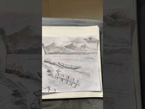 Nature scenery #drawing #ytshorts #viralshort #shortvideo #sketching #shortsfeed #art #trending