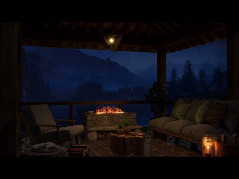 Reduce Stress with Jazz Relaxing Music at Cozy Balcony Ambience - Soft Jazz Music & Warm Fireplace