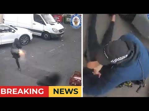 Shocking moment 'revenge attack' gunman opens fire in car park !