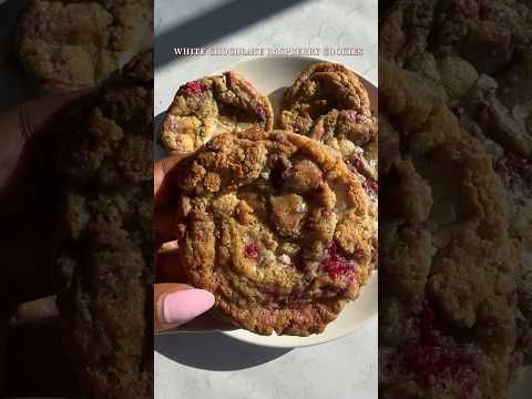 White Chocolate Raspberry Cookies are just next level 🥲 #glutenfreebaking #cookies #cookiesrecipe