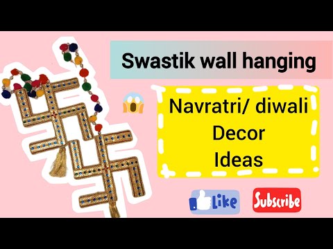 Swastik wall hanging😨 navratri/diwali decoration| festive decor ideas #trending #viral #youtubevideo