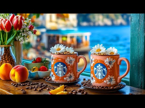 【勉強 bgm カフェ スタバ】火曜日の朝は、元気チャージ！☕️ Beach Cafe Jazz Ambience - 美しい海を眺めながら、スターバックスの心地よいジャズに浸る