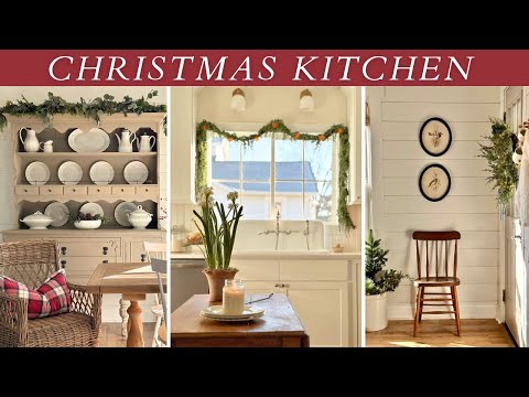 Cozy Christmas Kitchen Decorating | Simple & Natural Christmas Decor 2023