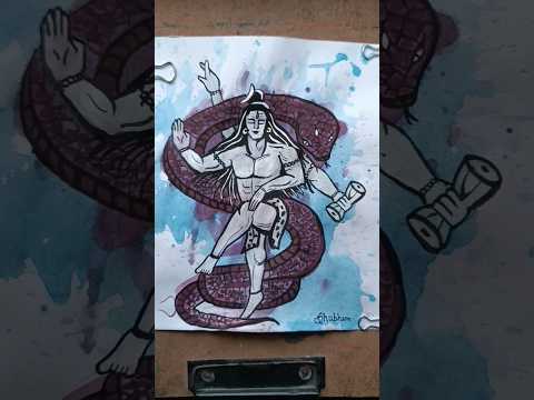 trying #spillart for the first time. #bholenath #shiva #shiv #drawing #art #artlovers #draw #shankar