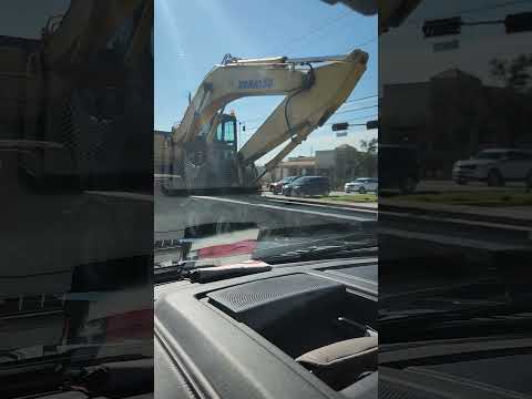 Fat Back Hoe looking for work digging Semi Truck hauling heavy equipment #dirtwork #backhoe