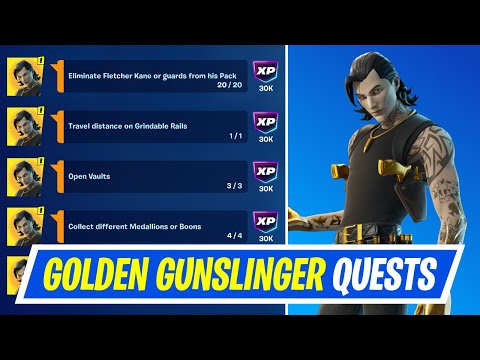 Fortnite Complete Golden Gunslinger Quests - How to EASILY Complete Golden Gunslinger Drop 1 Quests