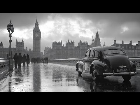 Black & White London & Swing Jazz 🎷 Wandering in 1940s 🕰️ Vintage Jazz Music Ambiance