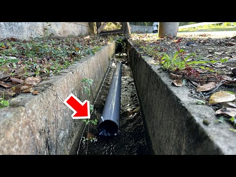 PIPE fish trap in a DRY waterway in OKINAWA