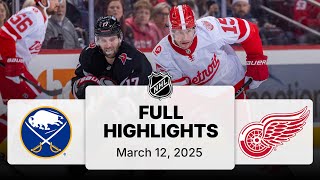 NHL Highlights | Sabres vs. Red Wings | March 12, 2025