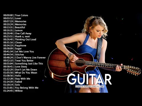 Top 50 Guitar Covers of Popular Songs - Best Instrumental Music For Work, Study, Sleep