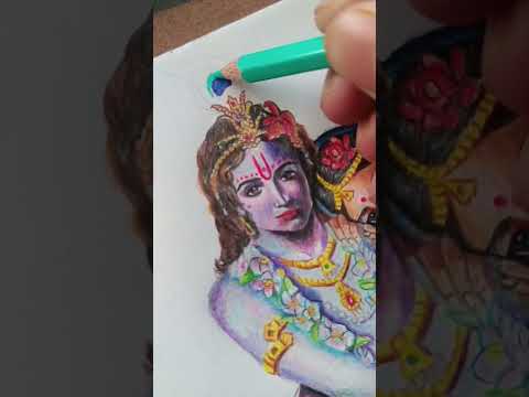 jai shree #krishna 🙏 #kanha #kanhaiya #krishnaradha #radhakrishna #draw #painting