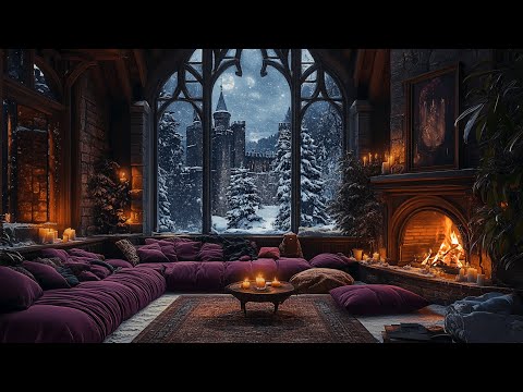 Cozy Winter Cabin | Fireplace Crackling & Snowfall Ambience for Deep Sleep & Relaxation