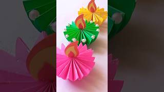 DIY paper diya making 💕🪔 Last minute Diwali crafts #art #shorts diy paper crafts