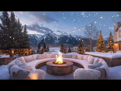 Cozy Winter Fireplace Ambience | Relaxing Mountain Views with Crackling Fire ASMR Sounds