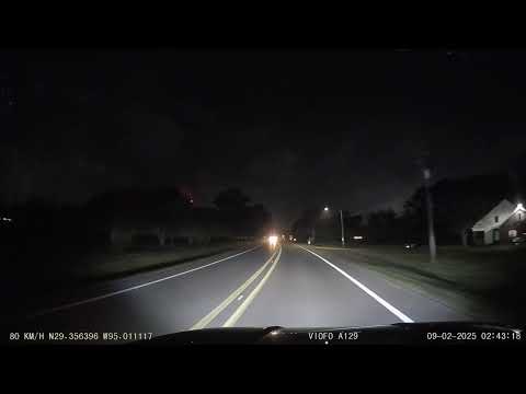 Viofo A129 Dash cam at night on a back country road and how well it picks up vehicles #highbeams