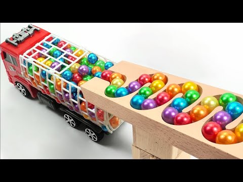 Marble Run Race ☆ HABA Slope, Dump Truck & Concrete Mixer Truck #001