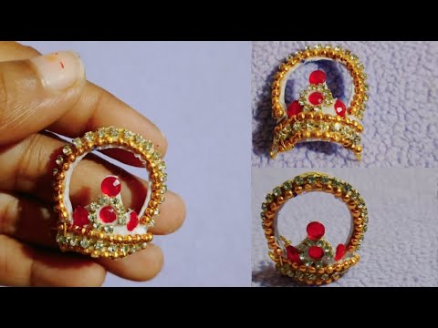 mukut for mata rani / handmade mukut for God/ mini mukut making at home/ easy mukut/# pearl mukut