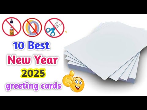 10 Easy Happy new year card 2025 / Handmade new year card idea / How to make new year greeting card