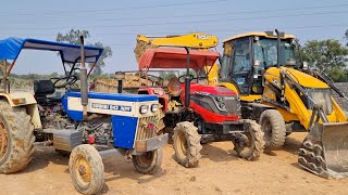 Jcb 3dx Eco Xpert Machine Loading Red Mud In Mahindra and Swaraj Tractor | Jcb and Tractor Cartoon