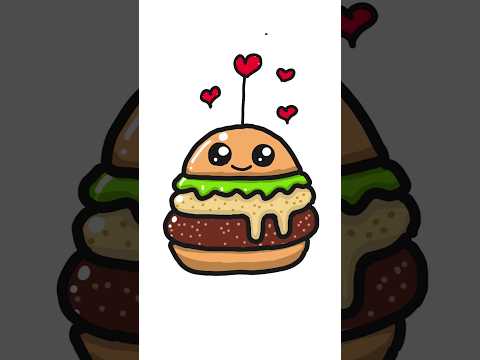 How to draw a cute hamburger