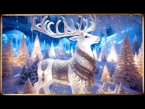 Enchanted Reindeer Art with Music | Magical Winter Wonderland Screensaver |Christmas Frame TV Art 4K