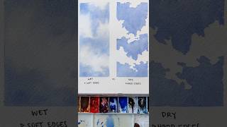 Clouds in watercolor dry vs wet paper #watercolortutorial #watercolor